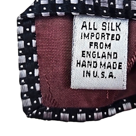 100% Silk Silver & Black Suit Tie Formal Accessory Men's Workwear - Picture 5 of 5